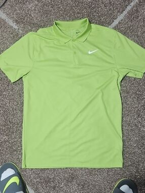 Nike Men’s Neon Green Swoosh Polo Shirt
